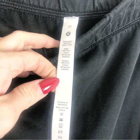LULULEMON | LA Wide Leg Crop Pants Black With Red Logo Women’s Size 10 - Picture 8 of 12